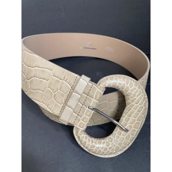 Anthropologie B-Low The Belt Women\'s Tan Maura Croc Leather Belt Size Small NEW